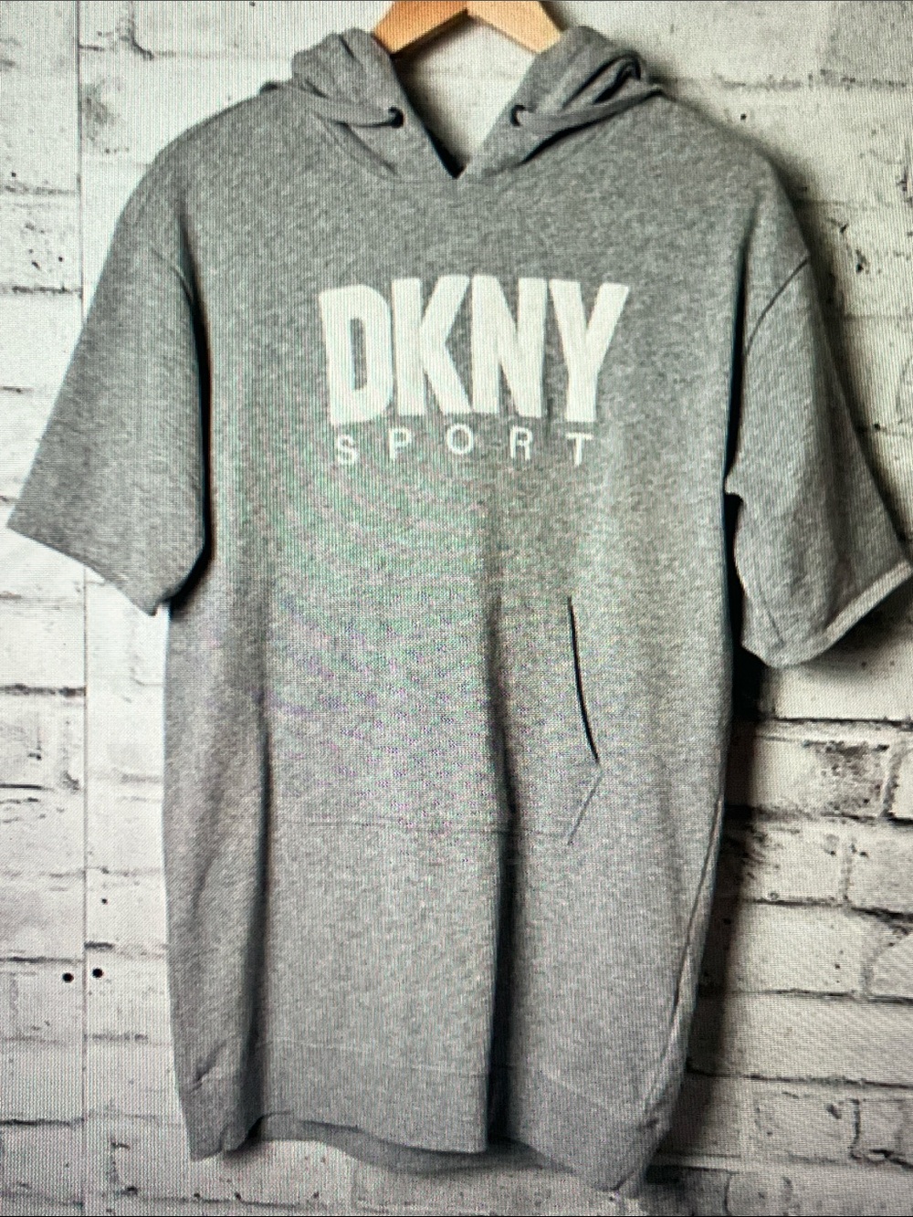 DKNY Sport Gray Hooded Mini Dress